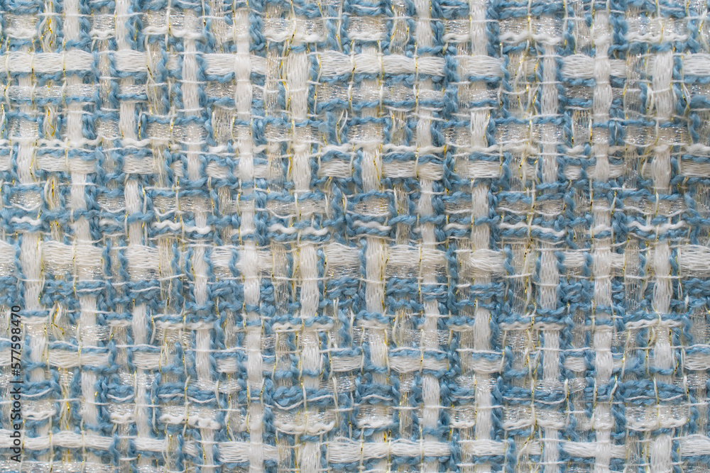 Fototapeta premium Fabric tweed texture, background. Tweed real fabric texture seamless pattern. 