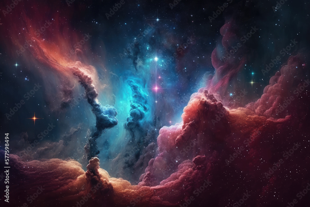 Fototapeta premium space, milky way, full of cosmic gases