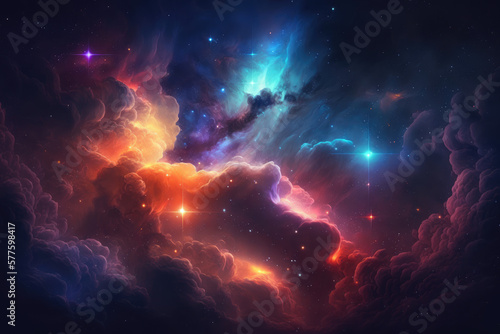 Colorful galaxy, space, milky way, full of cosmic gases