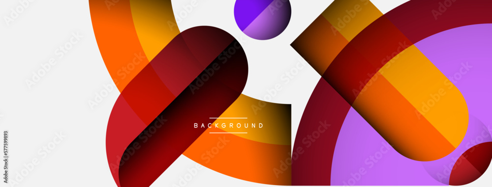 Geometric abstract background. Round shapes, circles, lines composition for wallpaper banner background or landing page Geometric abstract background. Round shapes, circles, lines composition for wallpaper banner background or landing page