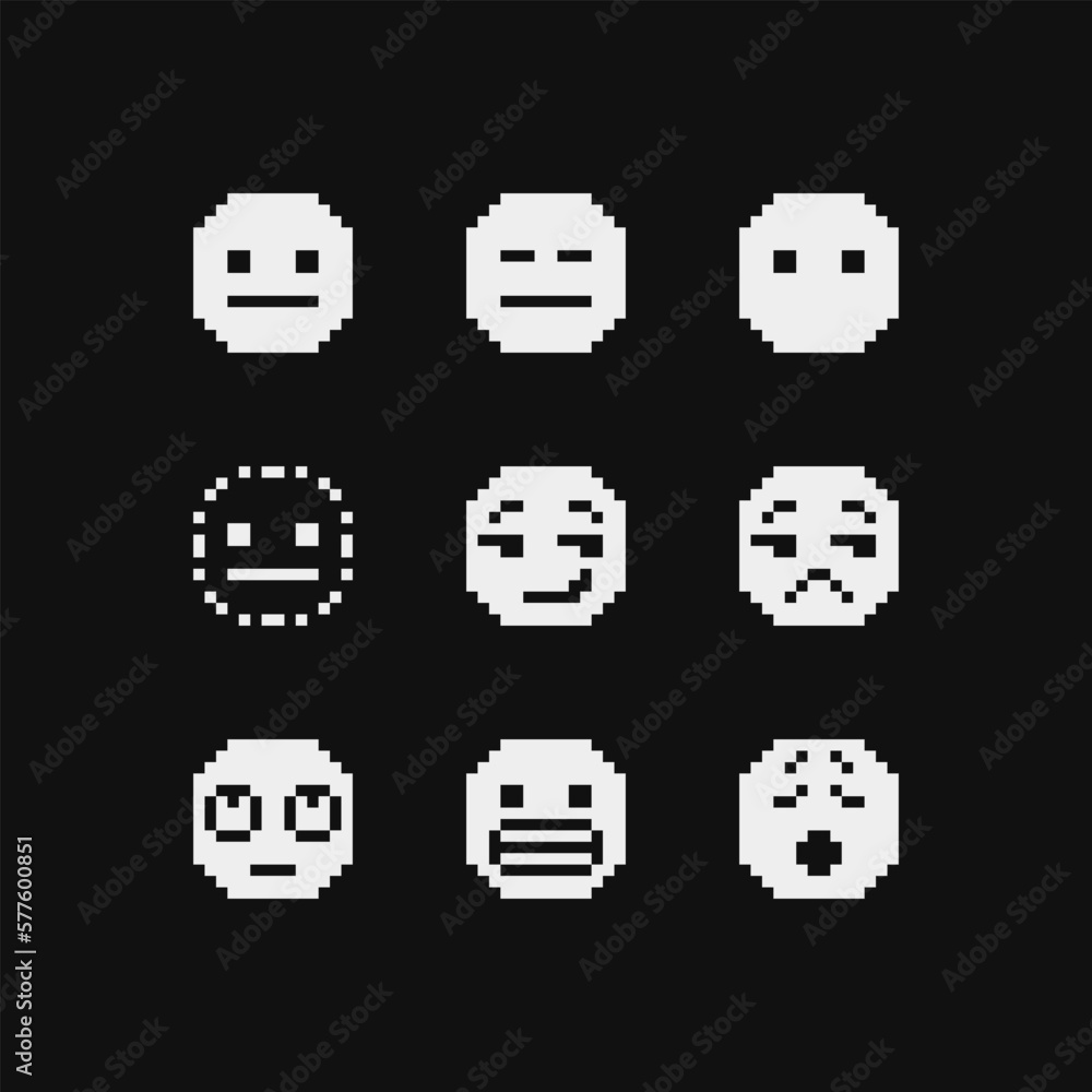 Characters emoji, smiley face, emoticon with various emotions cute ...