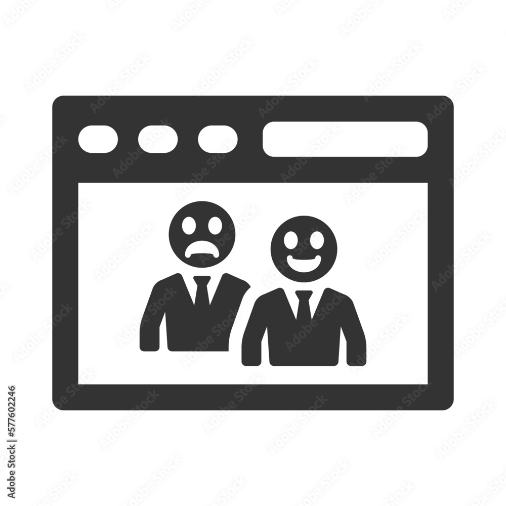 Online positive negative feedback icon Online positive negative feedback icon