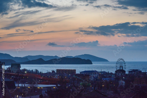 Top View of Koktebel village at morning. Crimea