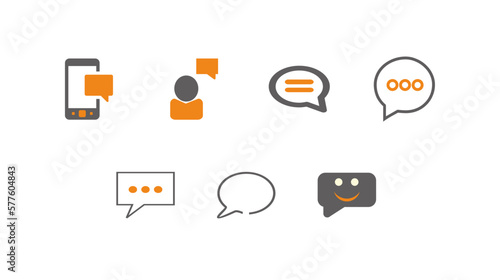 set of icons for a chat.