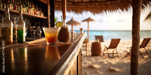 Tropical Beach Bar, Generative AI