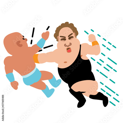 Wrestler Moves Funny Illustration 