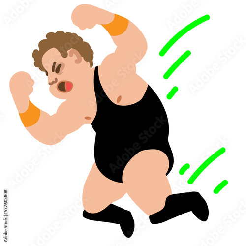 Wrestler Moves Funny Illustration 
