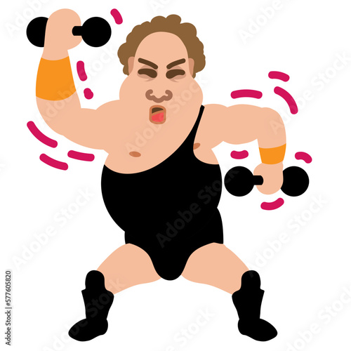 Wrestler Moves Funny Illustration 