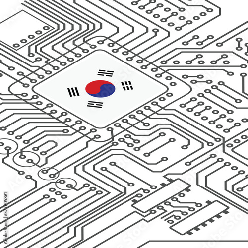 Electric circuit perspective South Korea microchip