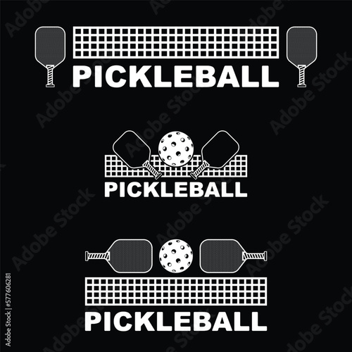 Pickleball paddle and ball white