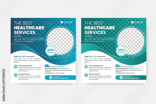 Best medical service and medical healthcare social media banner or post design template
