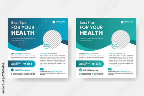 Vector best medical service and medical healthcare social media banner or post design template