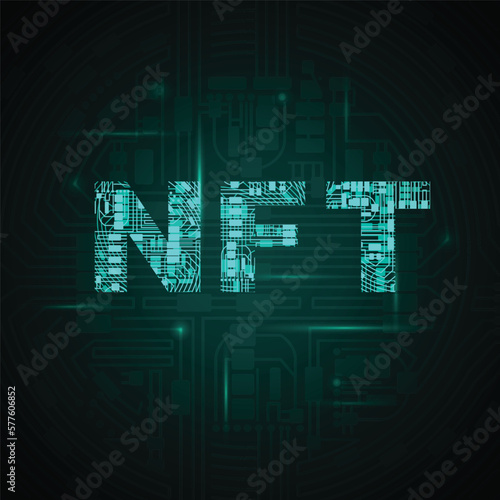 Electric circuit NFT green background