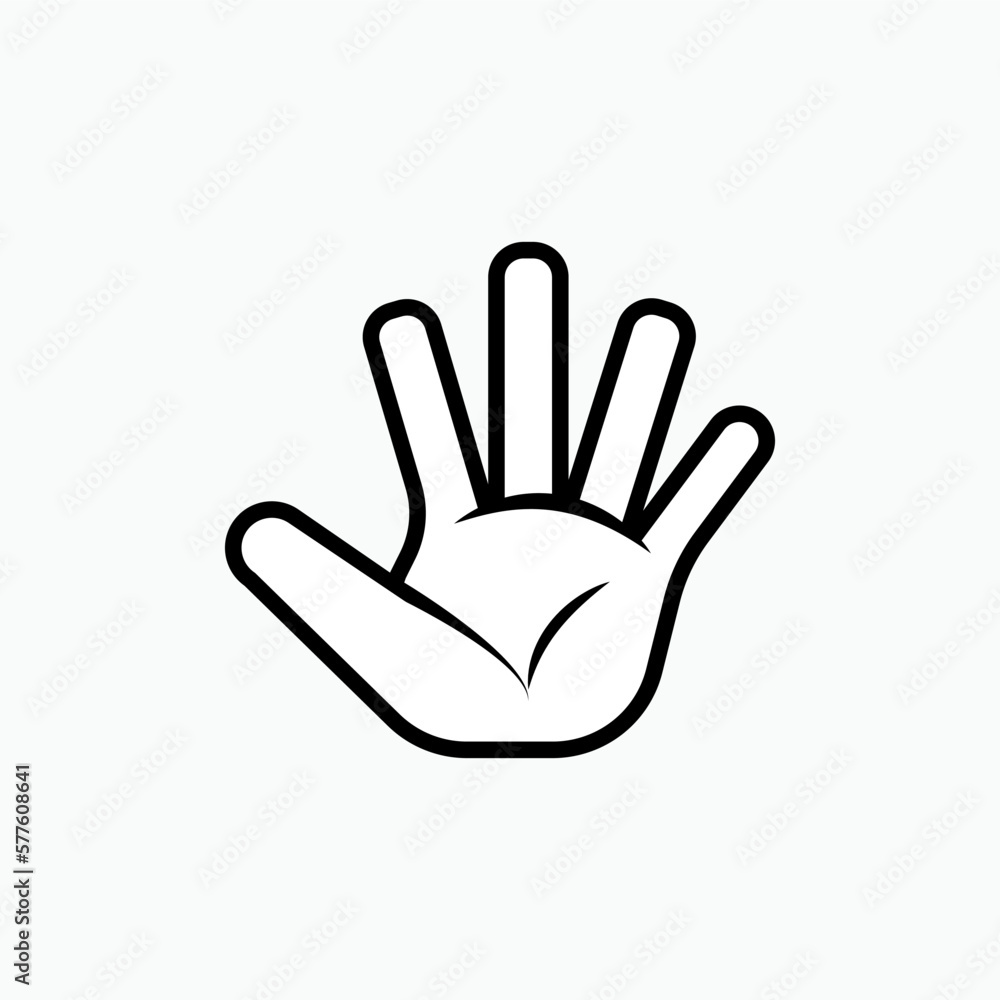 Palmhand Icon. Fingers Skin as One of Six Senses. Palmhand Icon. Fingers Skin as One of Six Senses.