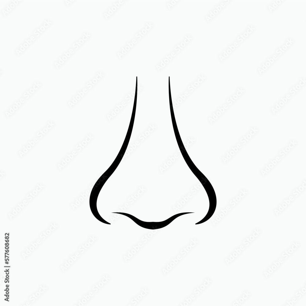 Nose Icon. Icon. Symbol of Smell Senses. Nose Icon. Icon. Symbol of Smell Senses.