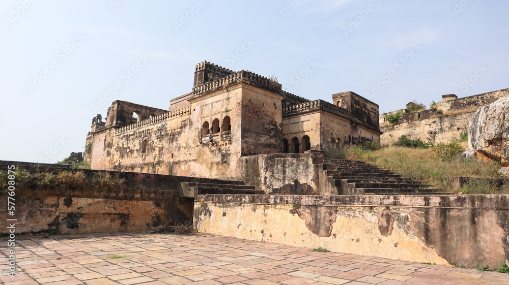 The Ruined Fortress of Baldeogarh Fort, Foer Was Built by Maharaja Vikramjit singh, Baldeogarh, Madhya Pradesh, India.