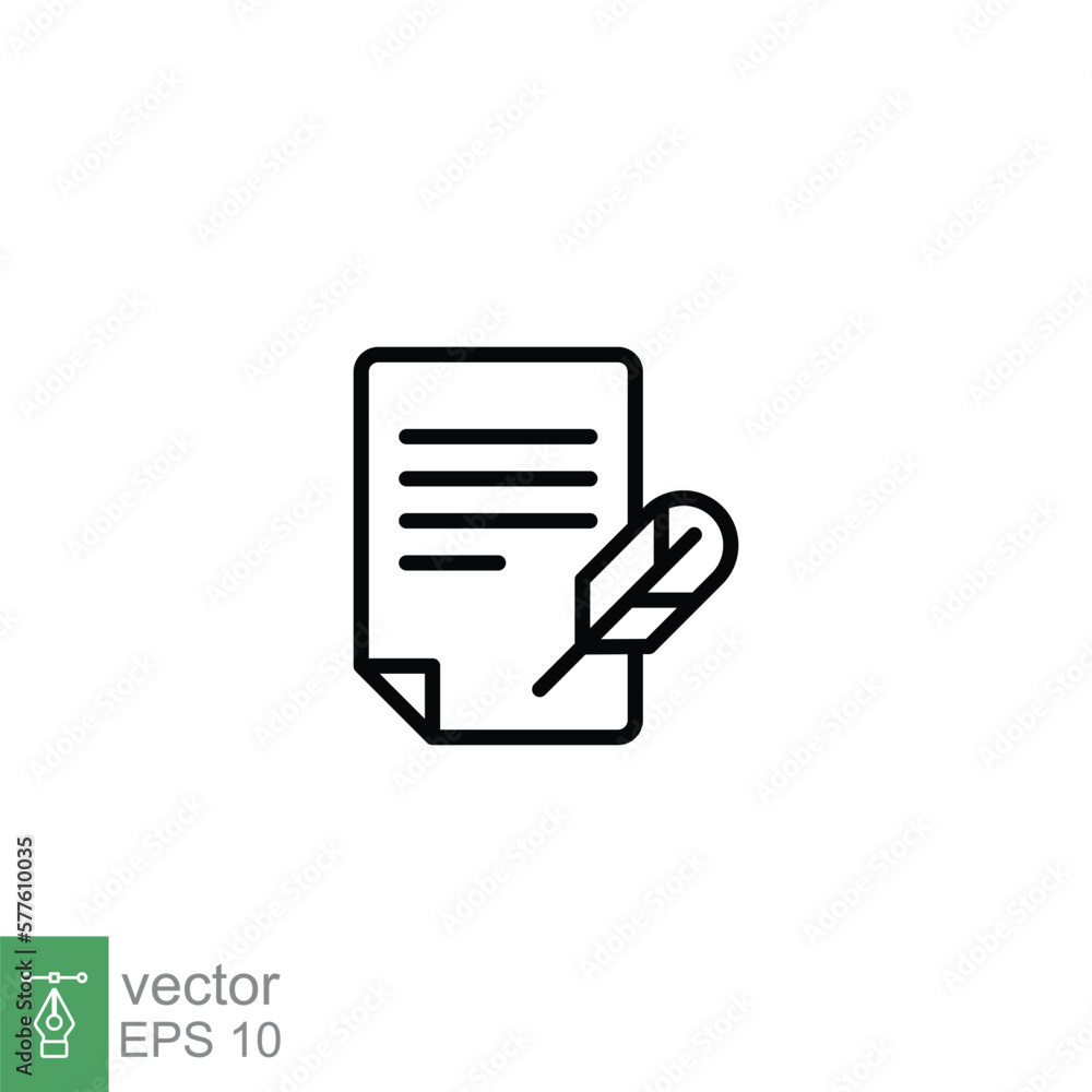 History, writing icon. Line style for web template and app. Simple thin line, poetry, book concept, education, vector illustration design on white background. EPS 10. History, writing icon. Line style for web template and app. Simple thin line, poetry, book concept, education, vector illustration design on white background. EPS 10.