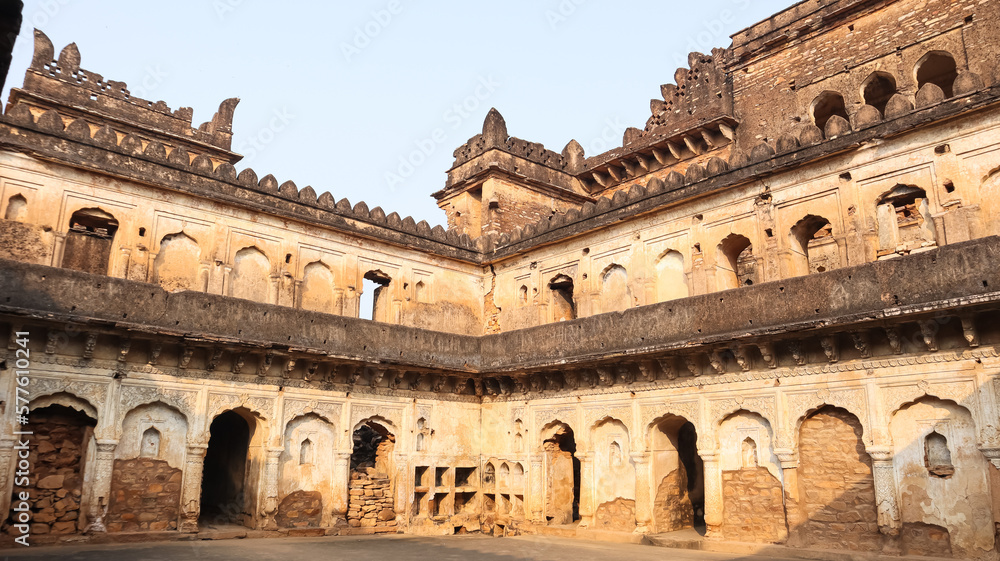 The Ruin View of Aman Singh Mahal, kalinjar Fort, Uttar Pradesh, India.