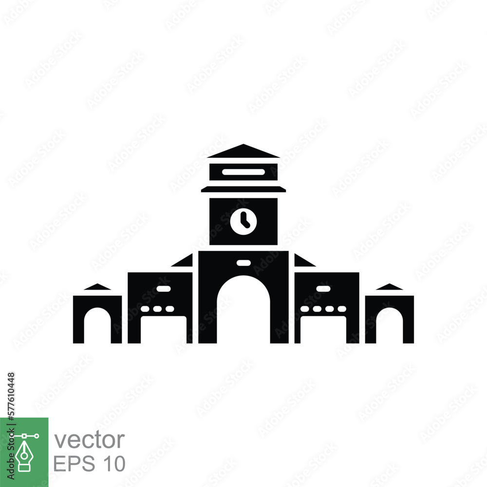 Ben thanh market glyph icon. Simple solid style for web and app. Ho Chi Minh City, Vietnam. The entrance of Saigon Central Market. Vector illustration on white background. EPS 10.