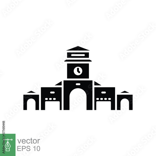 Ben thanh market glyph icon. Simple solid style for web and app. Ho Chi Minh City, Vietnam. The entrance of Saigon Central Market. Vector illustration on white background. EPS 10.