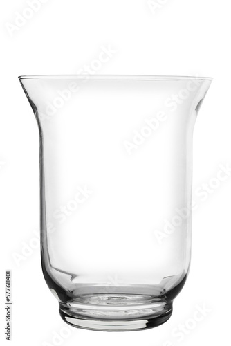 Obraz na płótnie transparent glass vase of laconic shape, isolated