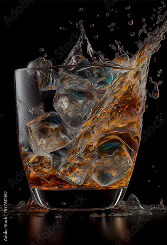 A cocktail splashing