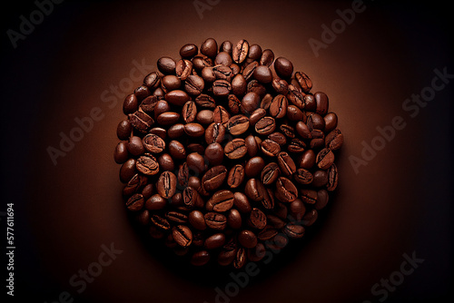 close-up fair-trade organic coffee beans  generative art