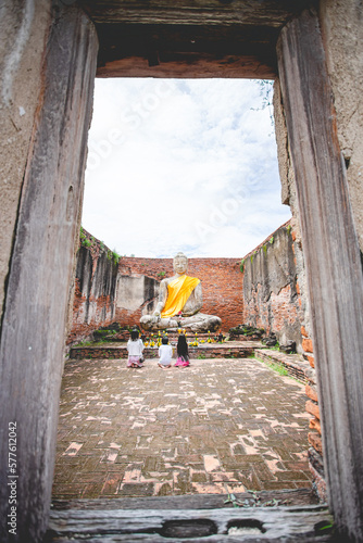 Beautiful scenery in Wat Lokayasutharam, Ayutthaya, Thailand.