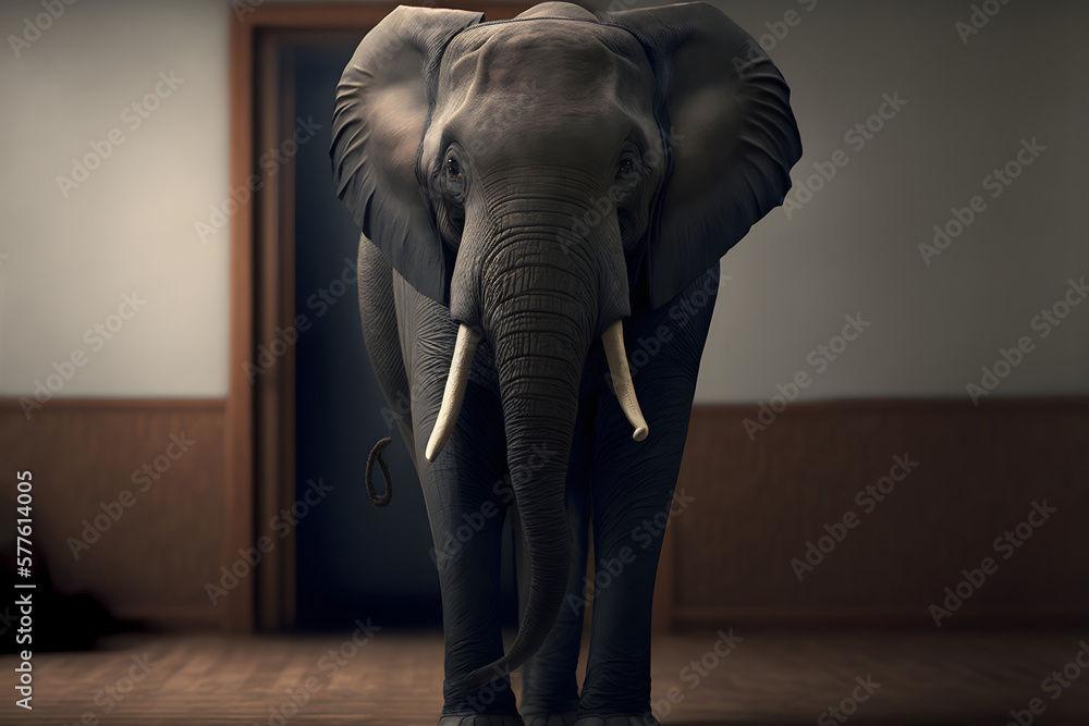 Portrait of elephant in business suit, Generative AI