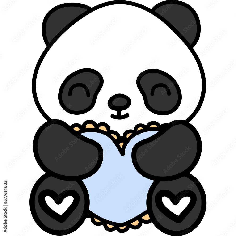 Fototapeta premium Cute Panda, Panda illustration, Animal, cute animal, animal illustration