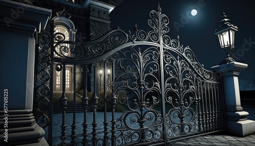 Wrought iron fence to elegantly protect your modern home at night