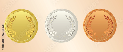 Award Medal, Gold Medal, Silver Medal, Bronze Medal	