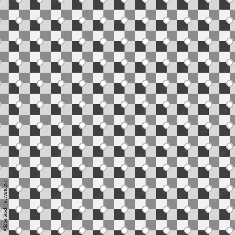 Seamless pattern of white and black squares on a gray background vector illustration
