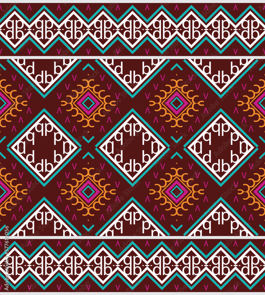Ethnic pattern wallpaper. Traditional ethnic patterns vectors It is a pattern geometric shapes. Create beautiful fabric patterns. Design for print. Using in the fashion industry.