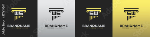 Letter SW or WS Lawyer Logo, suitable for any business related to lawyer with SW or WS initials.