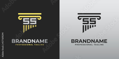 Letter S or SS Lawyer Logo, suitable for any business related to lawyer with S or SS initials.