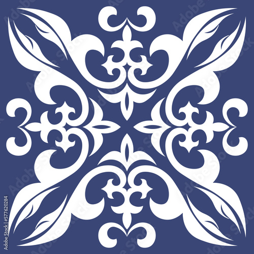 Decorative quare pattern. Oriental motif. The ornament of nomadic style. Asian decor for pillow, textile,scarf, carpet, tile, and print design. Workpiece for your design.