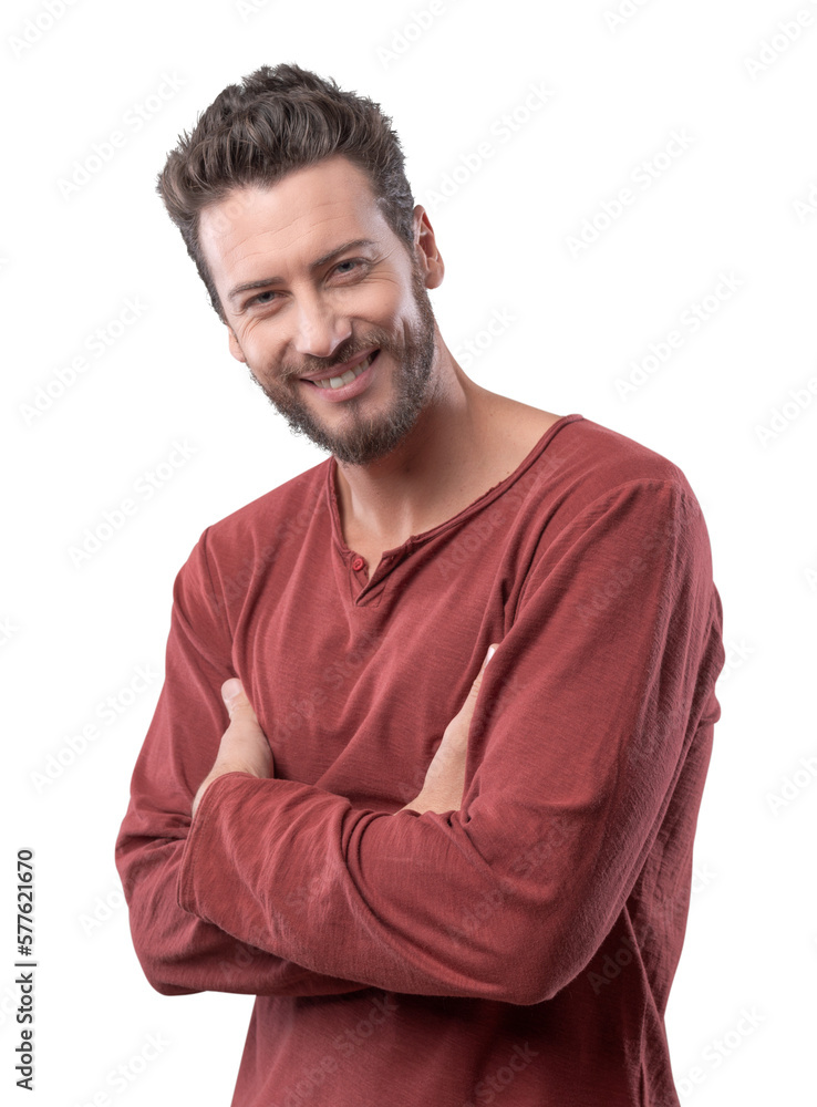 Confident man posing on gray background Confident man posing on gray background