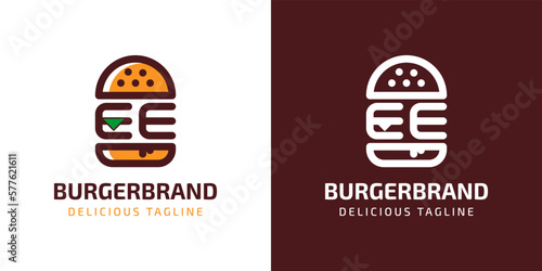 Letter EE Burger Logo, suitable for any business related to burger with E or EE initials.