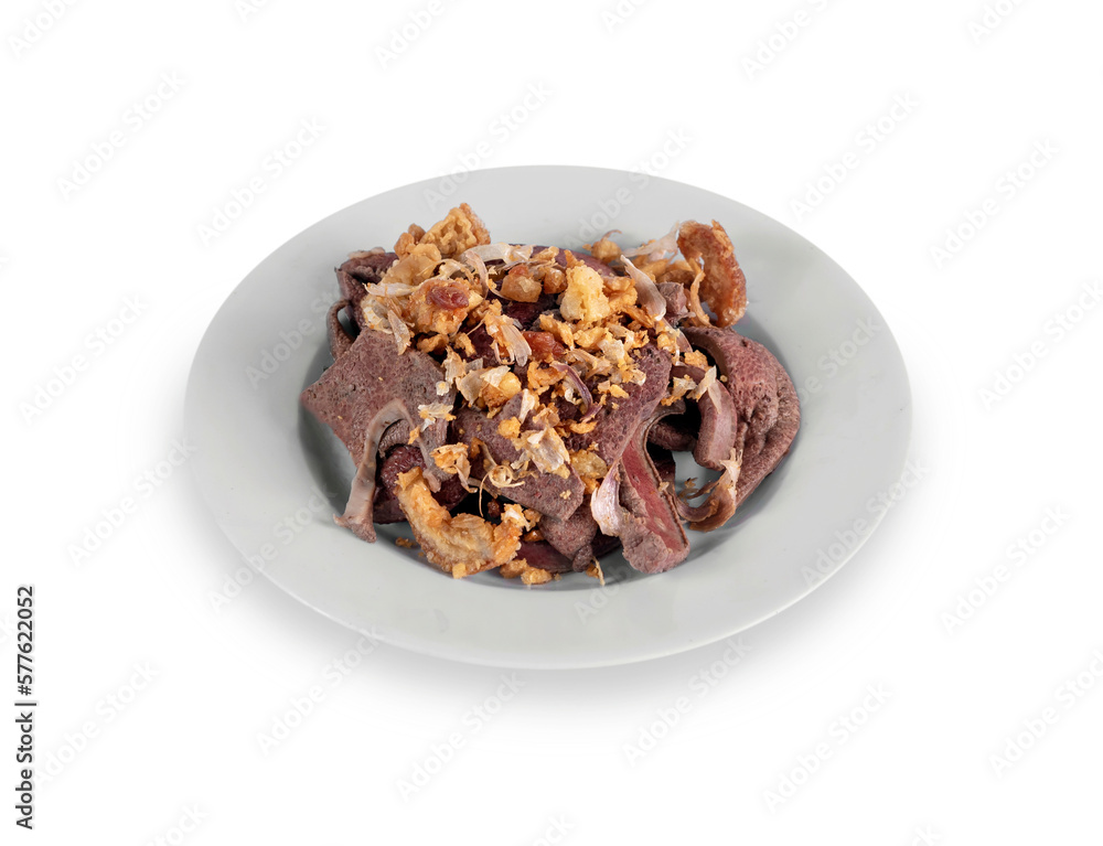 steamed liver on plate steamed liver on plate
