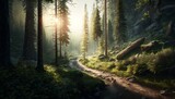 森の中の道　風景　イメージイラスト　generative AI