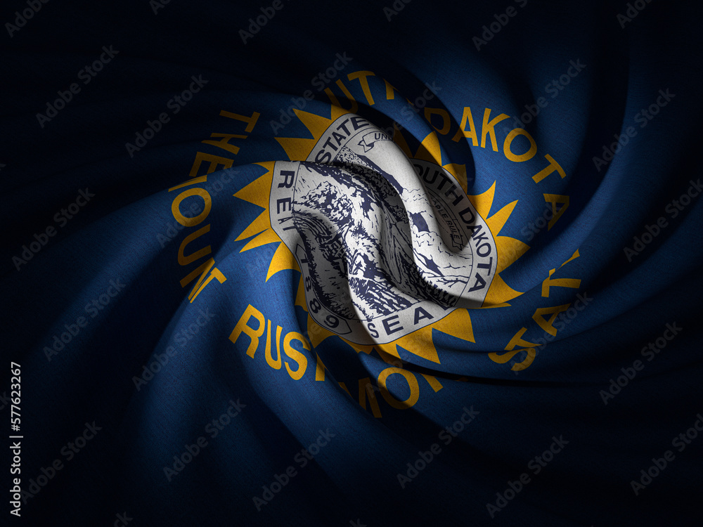 Curved South Dakota flag Curved South Dakota flag