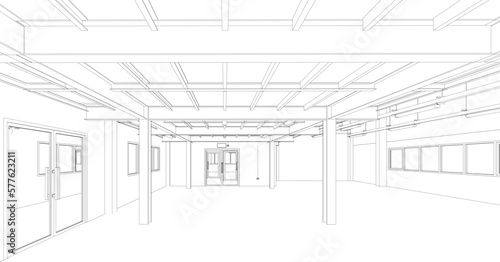 3D illustration of industrial building