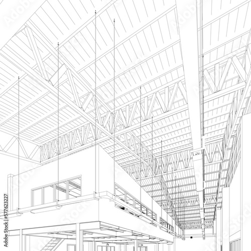 3D illustration of industrial building