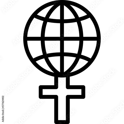 women day line icon