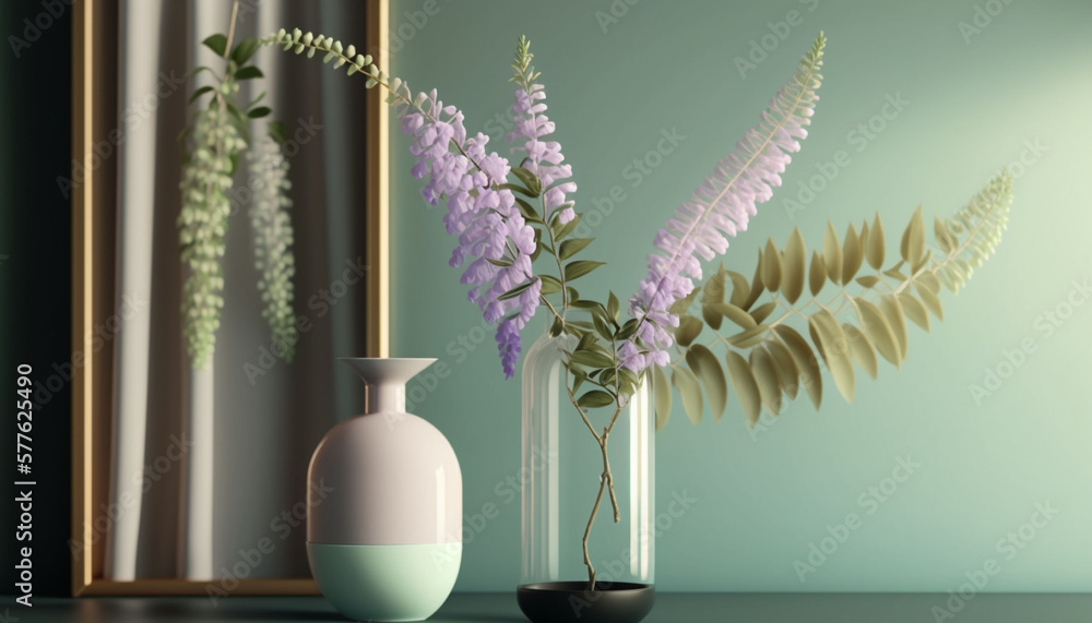 Photo of flowers in a vase - Generative AI Photo of flowers in a vase - Generative AI