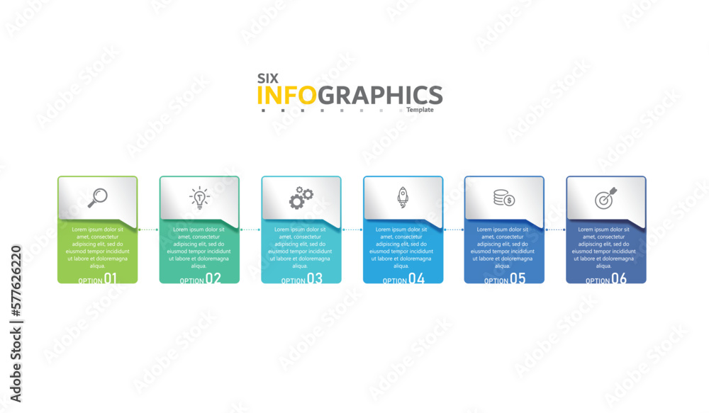 infographic design template vector illustration with icons and 6 options or steps.can be used for presentation process,layout,banner,data graph,presentation	