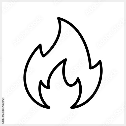 Fire icon isolated. Engraving clipart Sketch vector stock illustration. EPS 10