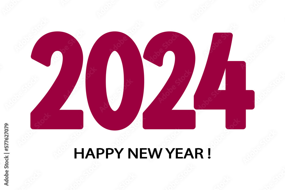 Number 2024 on a white background. 2024 logo text design. Design template. Festive typographic poster, banner or greeting card Happy New Year. Number 2024 on a white background. 2024 logo text design. Design template. Festive typographic poster, banner or greeting card Happy New Year.