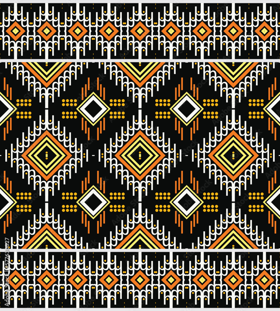 Seamless ethnic pattern design. traditional patterned Native American art It is a pattern geometric shapes. Create beautiful fabric patterns. Design for print. Using in the fashion industry.